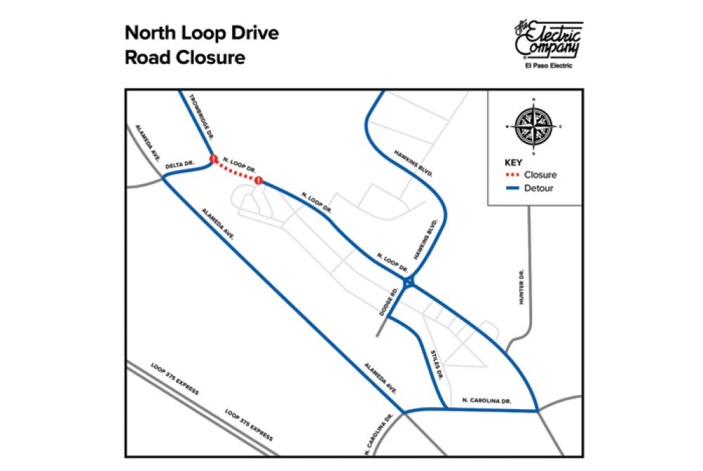 Daytime Road Closure: El Paso Electric to Conduct Work Along North Loop Drive