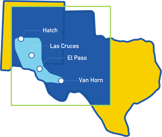 El Paso Electric Renewable Energy in Our Region Map